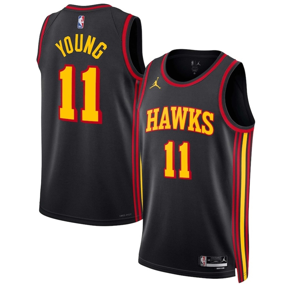 Nike Atlanta Hawks Trae Young nike Black Swingman Jersey - Statement Edition L